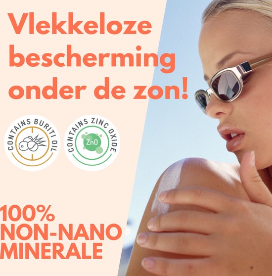 Minoris Anti-Spot Zonnebrandlotion SPF 50+ | Biologisch, Natuurlijk, Minerale Inhoud | Breedspectrum Zonnebescherming voor Gevoelige Huid | Hypoallergeen, Vegan, Rifvriendelijk, Waterbestendig, Dermatologisch Getest, Primer Geschikt - 150 ml