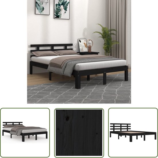Atyhao Cadre de lit Blanc Bois massif 140x200 cm A814885 106984