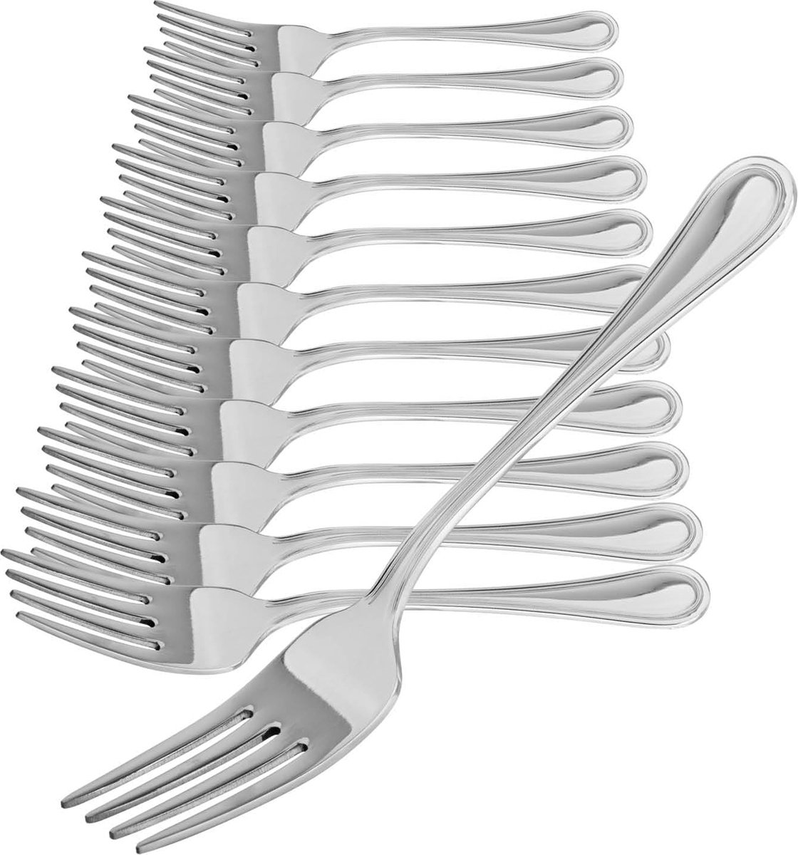 12 x taartvorken van roestvrij staal 430 stijlvol tafelbestek in eenvoudig design kleine dessertvorken voorgerecht vorken 13 7 cm (13 7 cm 12 stuks)