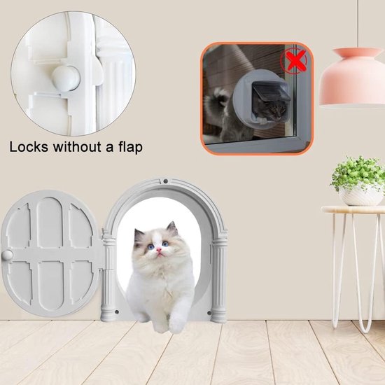 Gebogen Kattenluik, Stijlvolle Kattendeur Zonder Klep, Binnendeur Gebogen Kattenluik, Stijlvolle Kattendeur Zonder Klep, Binnendeur
