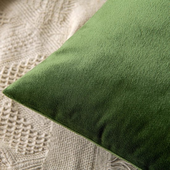 Set de deux Housses de coussin en velours vert matcha avec fermeture éclair cachée