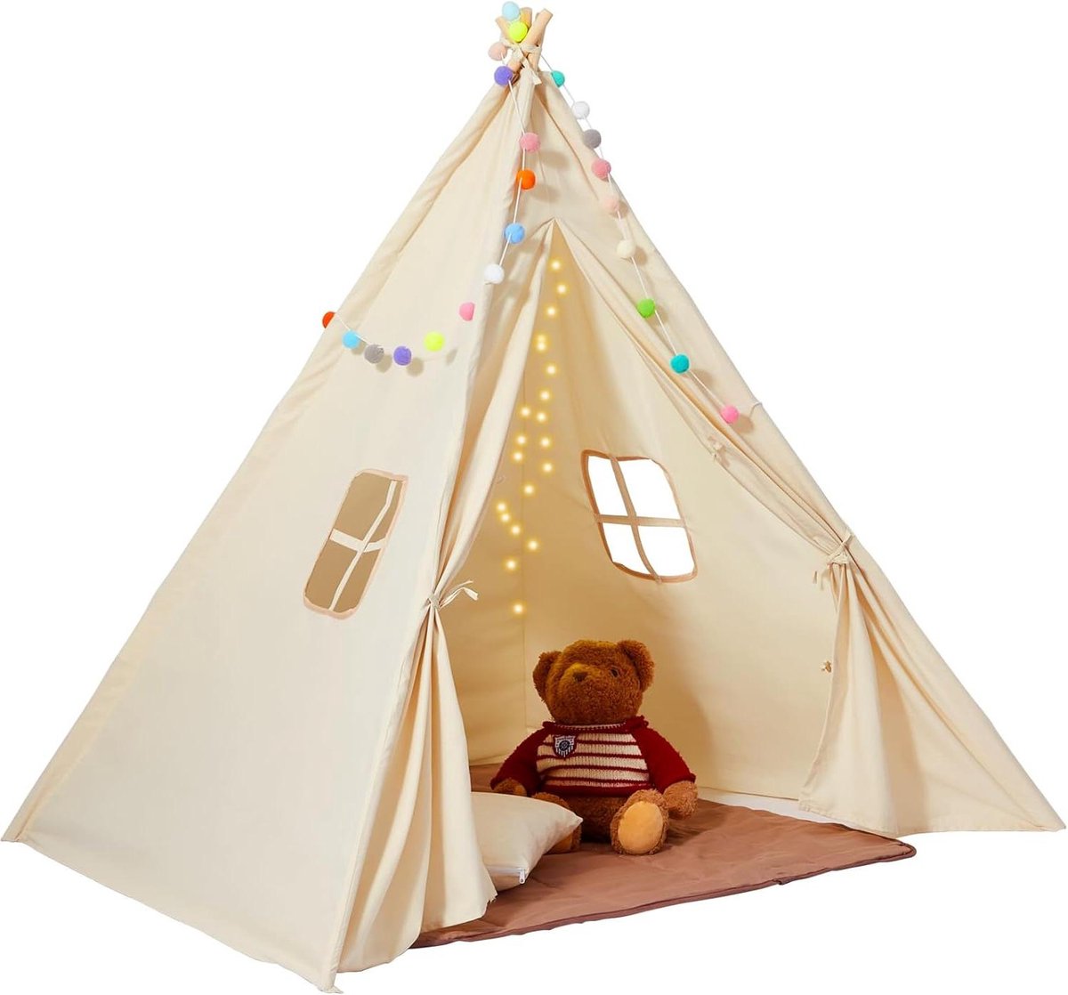 Speeltent Theepee tent met tapijt en pluche ballen voor binnen en buiten