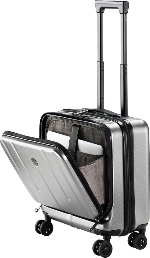 Goodivery ® Kleine Handbagage Koffer met 2 Laptop Vakken en Stille Wielen voor Zakelijke Reizen