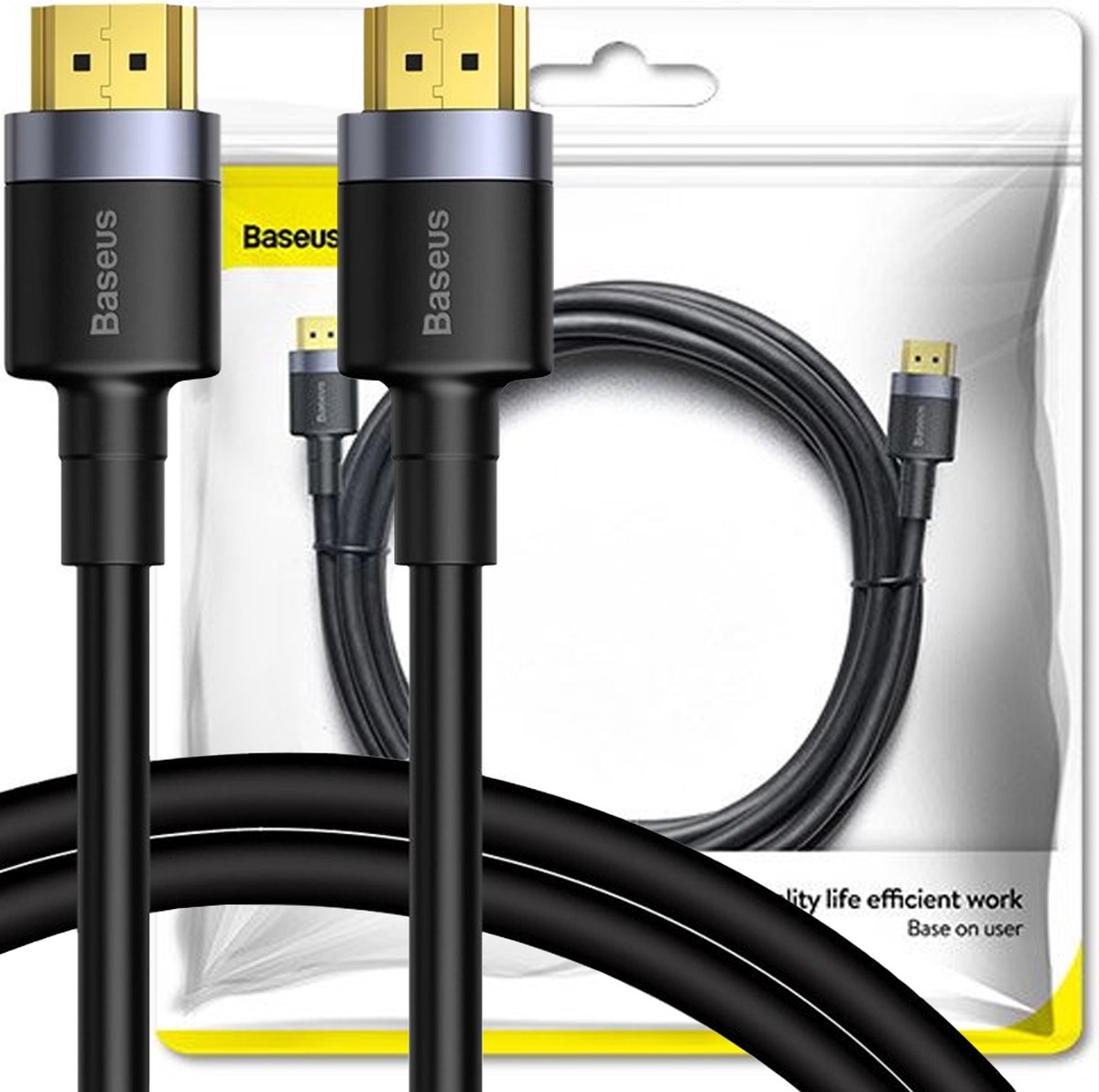 Baseus - Cafule - kabel HDMI 2.0 4K - 60 - Hz - 3D - 18 - Gbps - 3 - m - zwart - (CADKLF-G01)