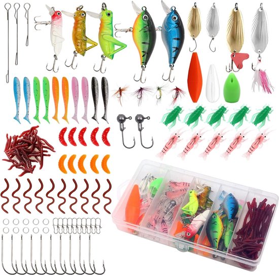 Vicloon 147 Stuks Gemengd Visaas Set,147 Stuks Kunstaas-set