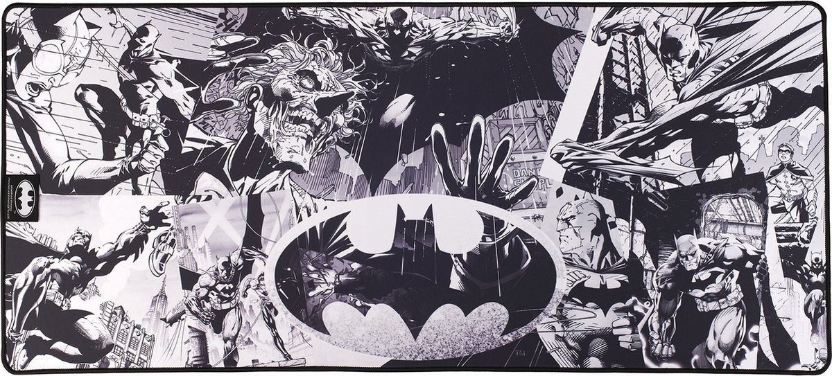 Subsonic XXL Mouse Pad – DC Comics Batman – Gaming Muismat 90x40 cm – Antislip Bureaumat met Gestikte Randen & Waterafstotend Oppervlak