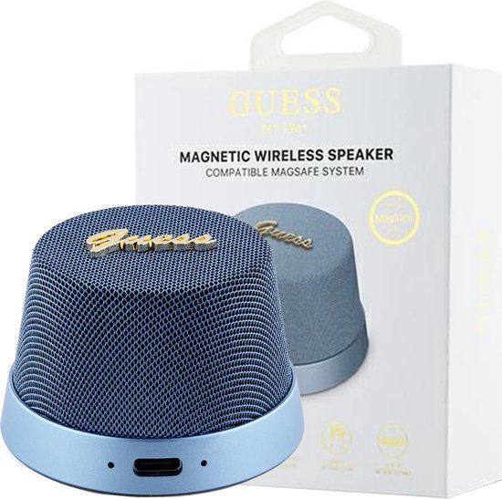 Guess Bluetooth GUWSC3ALSMB Speaker Stand blue Magnetic Script Metal van Guess — afbeelding 4