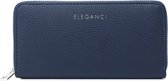 Eleganci® - Dames Portemonnee - Portefeuille - Beurs - Kunstleer - Geschikt voor pasjes - Cadeau - Ritsportemonnee - Kado - Met ritsvak - Voor Muntgeld - Voor Briefgeld - Blauw