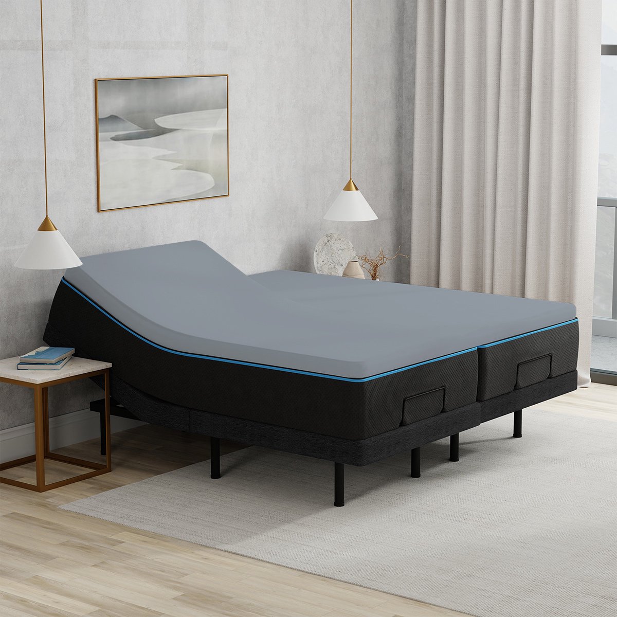 Villa Park - Dubbel Jersey Splittopper - Zilver Grijs / 200x180