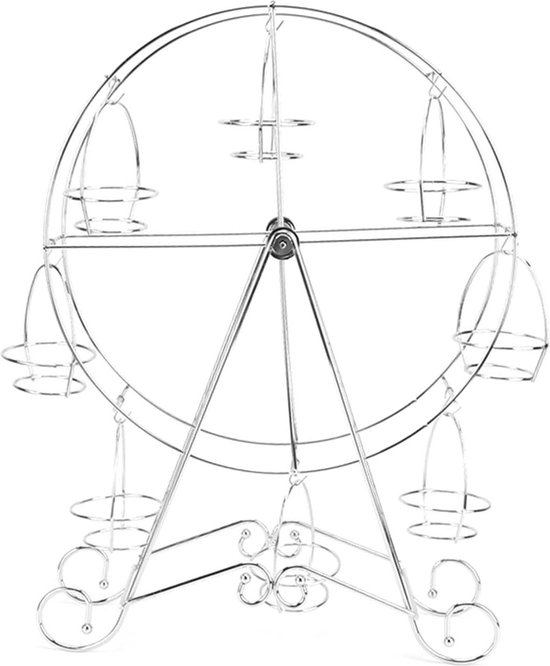 Deko-Riesenrad Als Snackständer – Drehbar, Mit 8 Gondeln, Bunt, Ca. 48x50 Cm – Für Kinderparty Oder Hochzeit