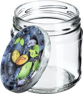 Pots de confiture avec couvercle - Pots de conservation 200 ml - Épices au miel - Bocaux à conserves hermétiques - Pots de confiture de prunes ronds avec couvercle