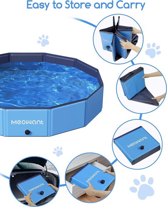 Meowant Hondenzwembad, opvouwbaar hondenzwembad voor grote honden