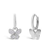 Lucardi Ladies Silver Boucles d'oreilles papillon zircone - Boucles d'oreilles - Argent 925 - Argent