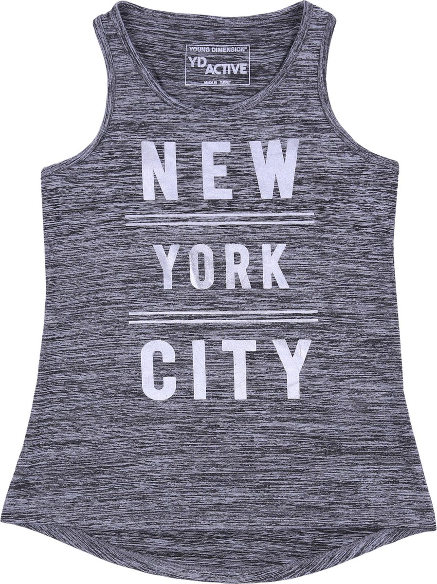 Grijze gemêleerde tanktop