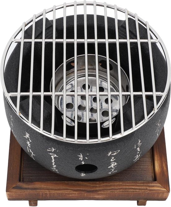 Grill in Japanse Stijl met Draagbaar Rond Ontwerp, BBQ Grill Voedsel- houtskoolkachel voor Huishoudelijk Barbecuegereedschap - 2 Maten Beschikbaar (S