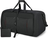 Bol.com Opvouwbare reistas 65 l 80 l 100 l - sporttas heren dames schoenenvak - lichte weekendtas handbagage - zwart blauw 65L B... aanbieding