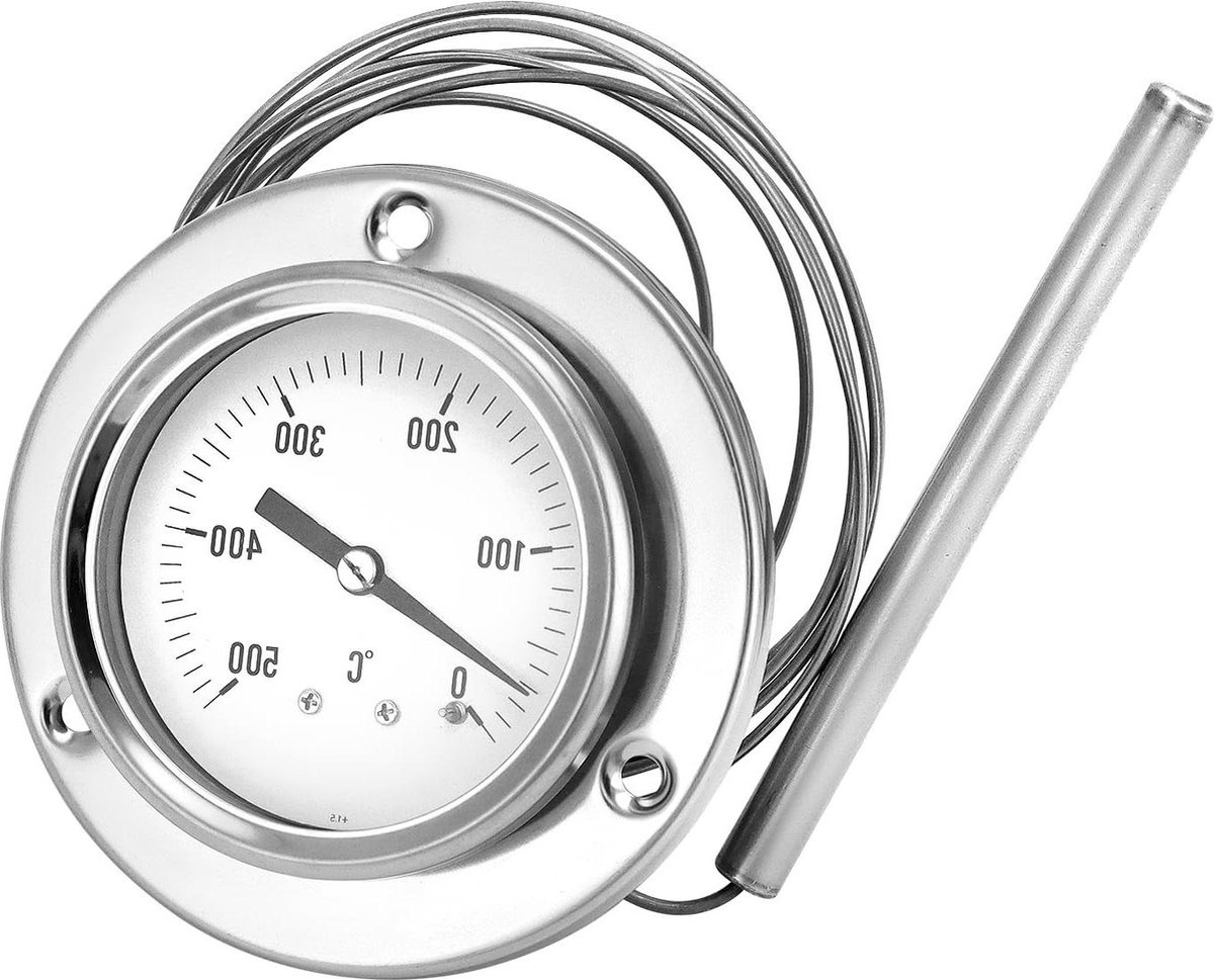 Vleesthermometer oventhermometer-grillthermometer met 150cm flexibele roestvrijstalen sondes hittebestendig tot 500°C voor keuken en BBQ