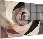 Spiralen wanddecoratie - Patroon schilderij op glas - Schilderijen glas Art Deco - Klassieke schilderijen - Plexiglas - Decoratie kamer acrylglas 90x60 cm