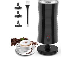 Elektrische 4-in-1 melkopschuimer voor warm en koud melkschuim - automatisch - 4 modi - anti-slip design - 400 W - 240 ml (zwart)