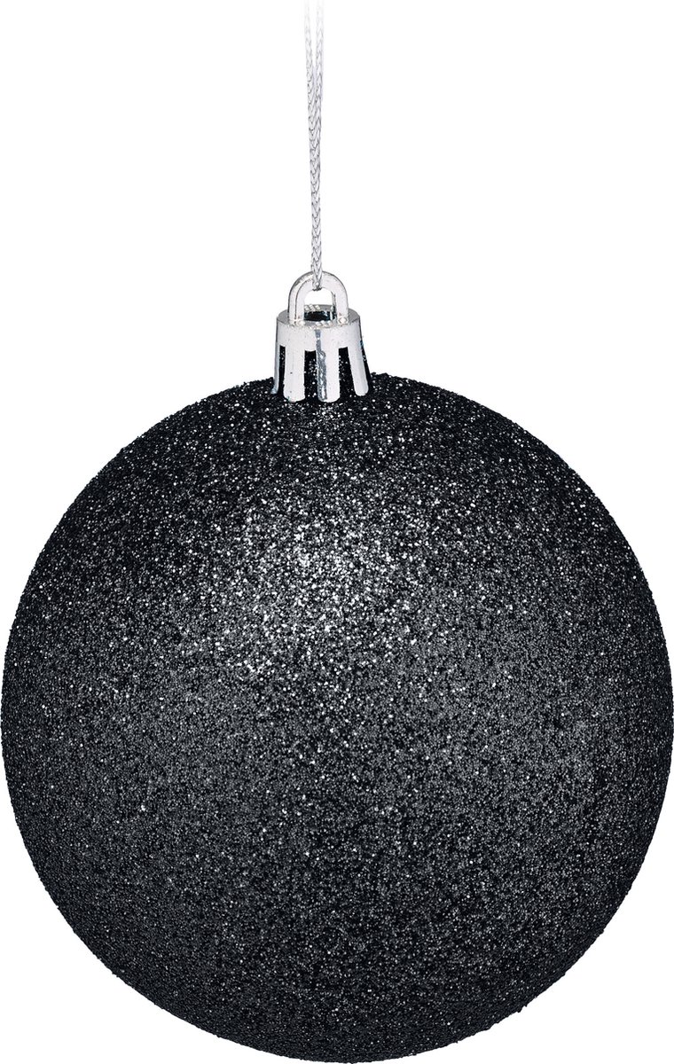 kerstballen - set van 110 - met slinger - plastic - onbreekbaar - zwart – foto 3
