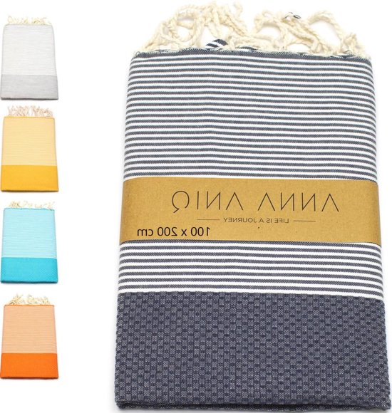 ANNA ANIQ Hamamdoek groot, 100 x 200 cm, reis-strandhanddoek, XXL saunahanddoek voor dames, 100% katoen, fouta, pestemal, stranddeken, saunakilt saunahanddoek voor heren, badhanddoek, pareo ANNA ANIQ Hamamdoek groot, 100 x 200 cm, reis-strandhanddoek, XXL saunahanddoek voor dames, 100% katoen, fouta, pestemal, stranddeken, saunakilt saunahanddoek voor heren, badhanddoek, pareo