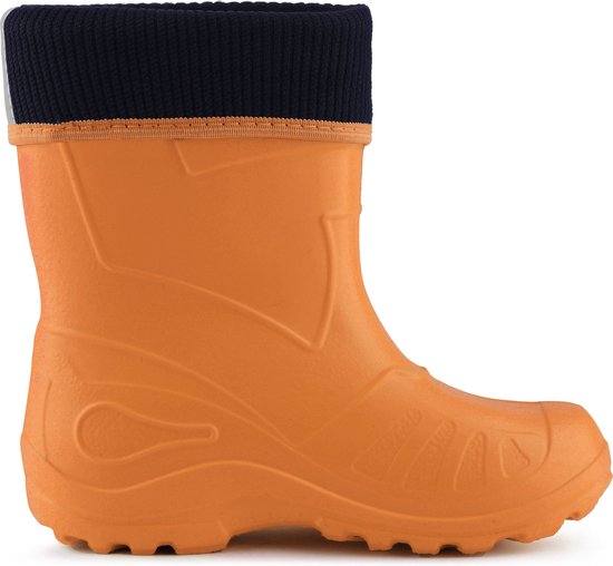 Ladeheid Kinder Regenlaarzen - Rubber - met Binnenschoen - EVA - Wasbare Binnenschoen - LA-KL-EVA-Kids - Oranje - 22