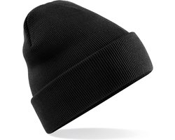 Basic winter muts/beanie zwart acryl voor volwassenen - Winter Essentials/accessoires