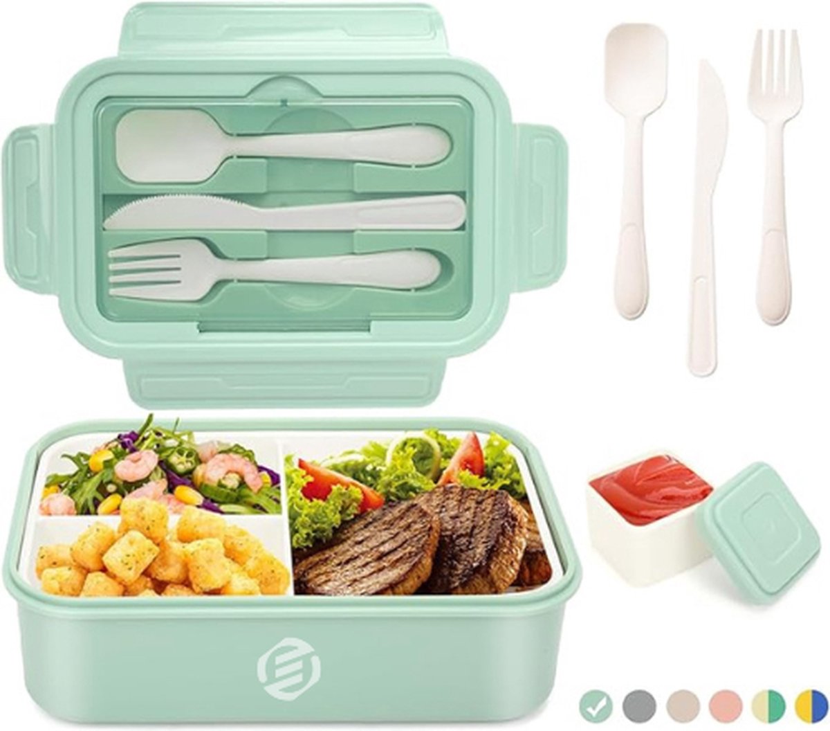 Equivera Lunchbox - Lunch - Trommel - Broodtrommel - Saladebox- Zakelijk, Reizen, School - Back To School - Voor Kinderen - Voor Volwassenen
