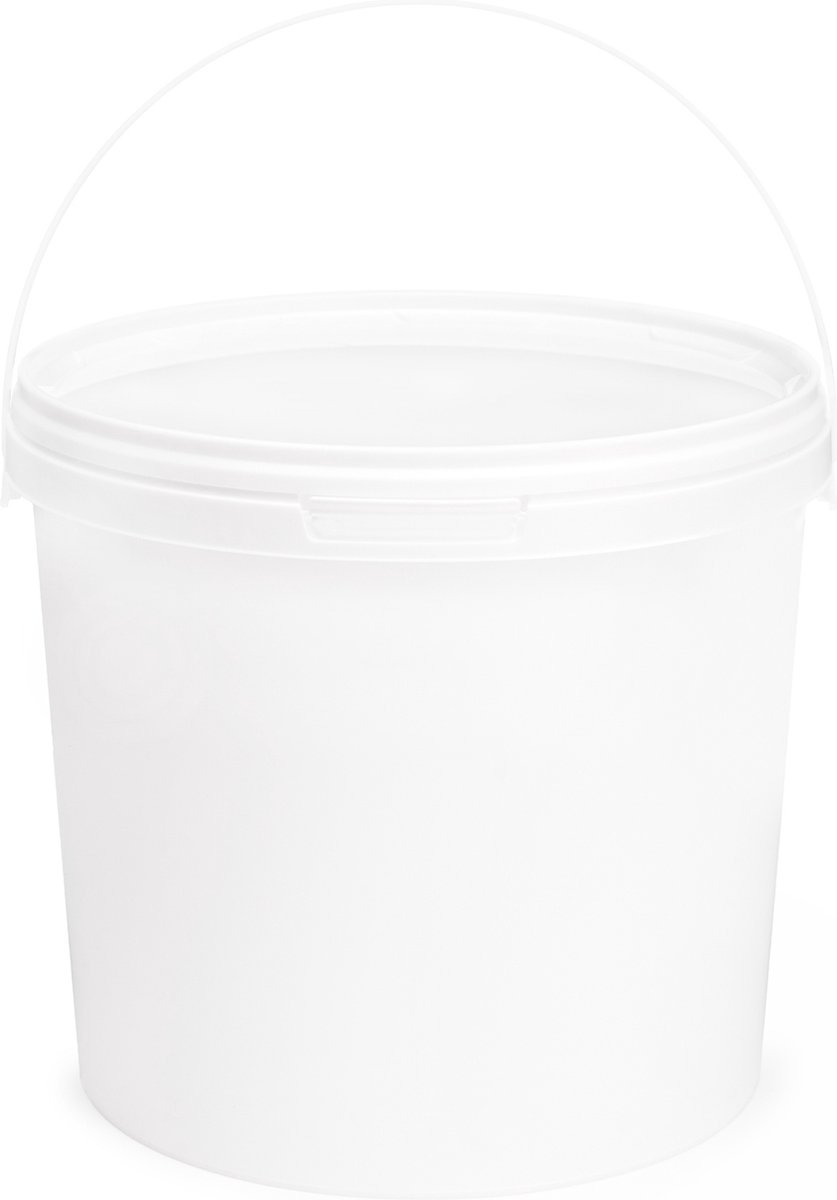 Goedkoopste 50x stuks - 8 L - Garronda Emmer Met Deksel - Verpakkingsemmer - Emmertje - Rond - Wit GD-PL-BIS-Whit