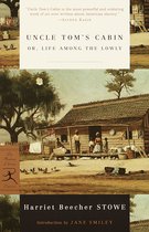 Couverture du livre 'La Case de l'oncle Tom' avec une peinture d'un village d'esclaves et du texte sur le livre.
