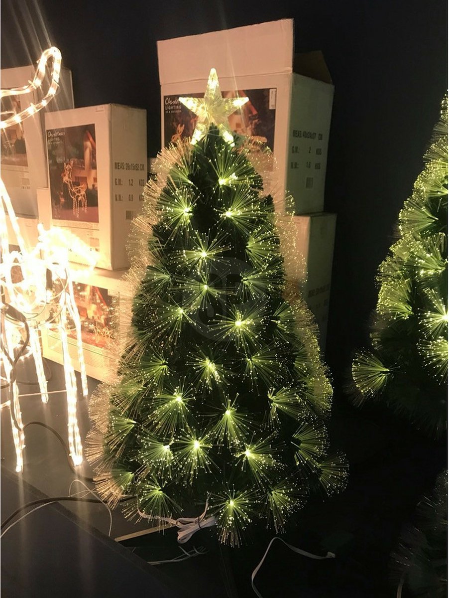 Christmas Decoration Fiber optic kerstboom - sterren led lampjes en piek - 60 cm - 8 functies – foto 4