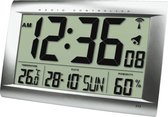 Technoline WS 8009 - Wandklok - Tafelklok - Rechthoek - Radiogestuurde tijdsaanduiding - 12/24H - Datumaanduiding - Alarm - Binnentemperatuur - Vochtigheid - Zilverkelurig - 407 x 43 x 270 m