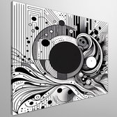 Abstract zwart wit schilderij | Monochrome meesterwerk: een dans van schaduw en licht | Kunst - 20x20 centimeter op Canvas | Foto op Canvas