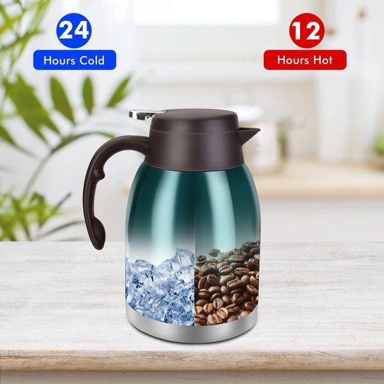 1L Thermal Coffee Decanter Bottle Outlet Olecrano Thermos Coffee Pot Wooden with Olecranon Simple for Large Capacity 12H Thermal Decanters (Black