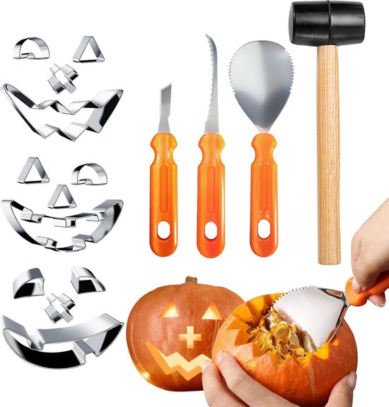 Halloween Pumpkin Carving Set,2024 Nieuwste Pompoen Carving Mes Kids ...