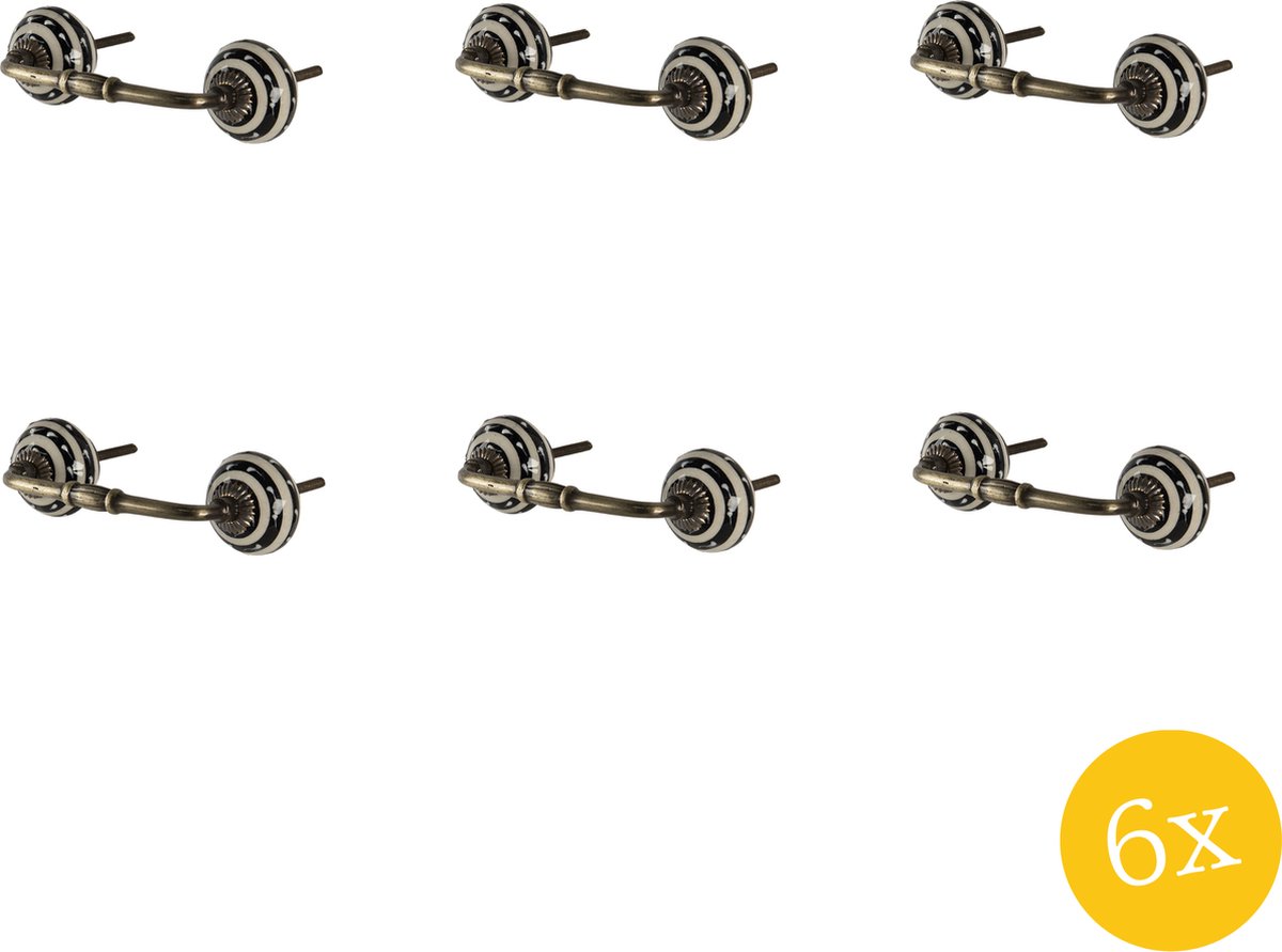 Handgreep set van 6 stuks 14x4x3 cm Koperkleurig Metaal Handgreep Keuken