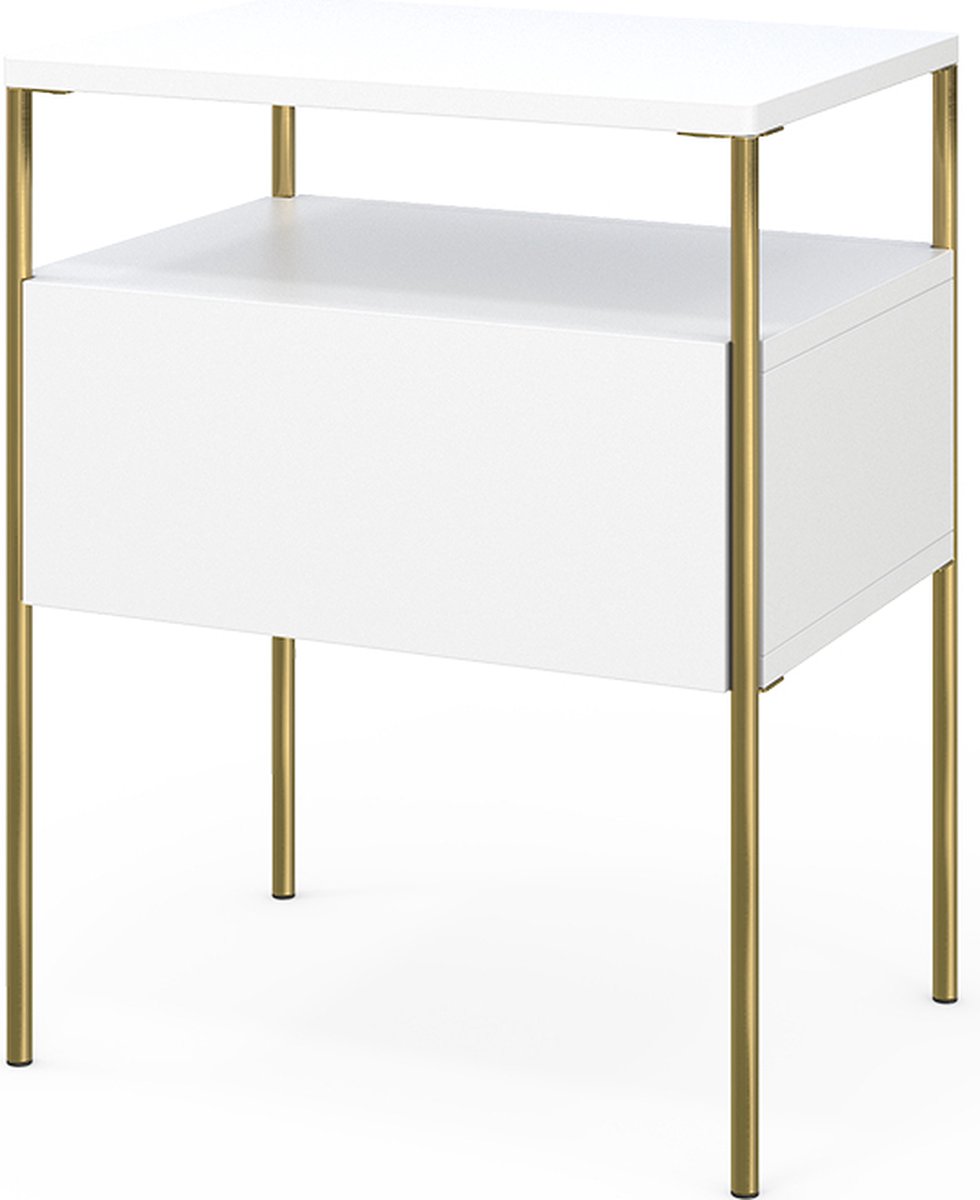 Vicco Mira Nachtkastje – 40 x 50 cm Wit/Goud