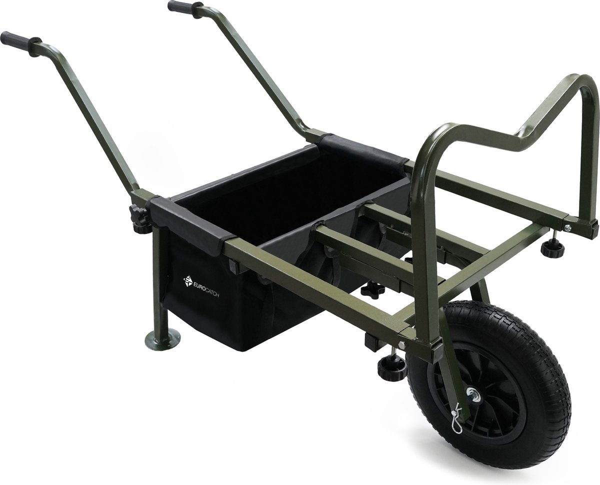 Eurocatch XXL Barrow - Viskruiwagen - Transportkar - Viskar - Trolley - Lekvrije band - Demontabel - Verstelbaar