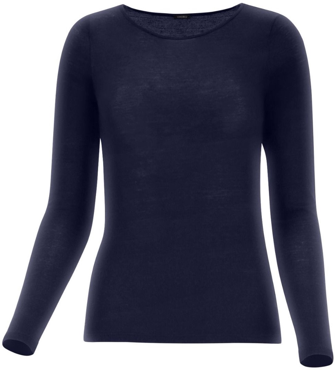 Oroblu Perfect Line Cashmere T-shirt Long Sleeve - Kleur Blauw - Maat M