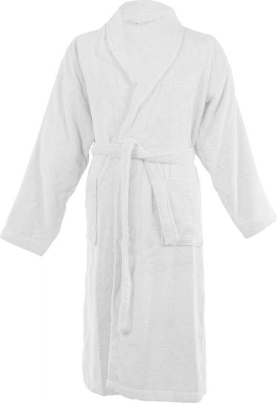 TISECO - Badjas LINDU - katoen - badstof, met zakken - L/XL, wit
