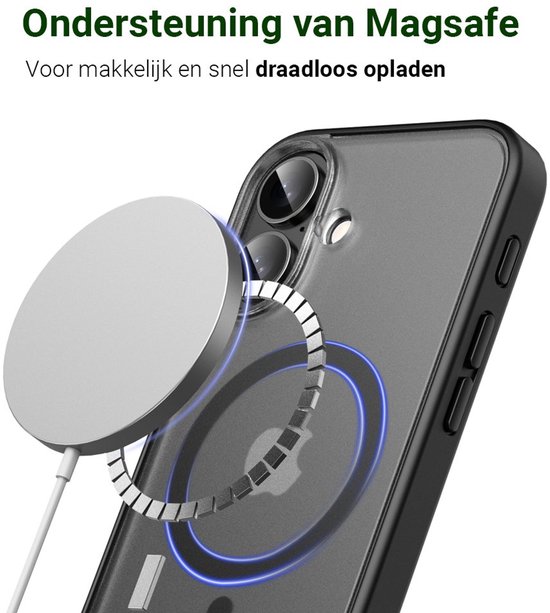 Mobiq - Bumper Magsafe givré iPhone 16 Plus - blanc