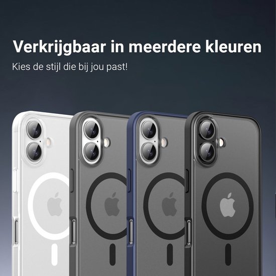 Mobiq - Bumper Magsafe givré iPhone 16 Plus - blanc