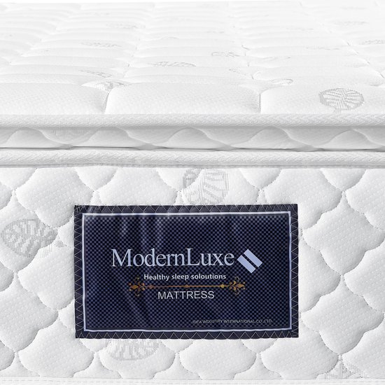 Lit double Merax Queensize 160 x 200 cm avec Matras en mousse froide – Lit rembourré avec rangement hydraulique – Grijs