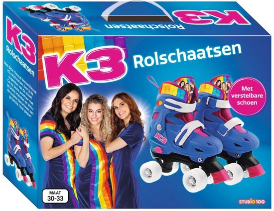 Foto: K3 rolschaatsen maat 30 33 regenboog met verstelbare schoen