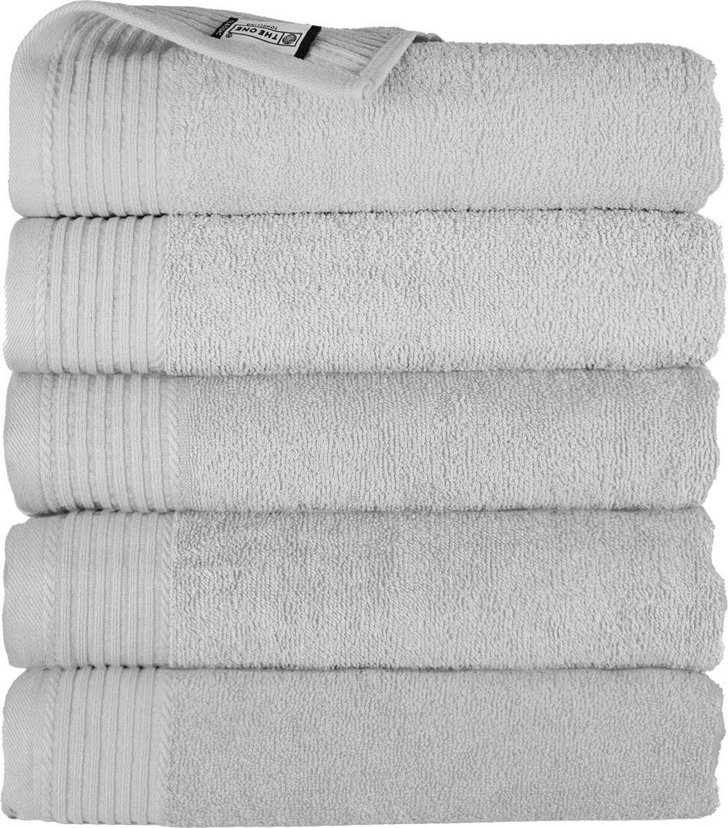 The One Towelling Hotelkwaliteit Handdoeken Set - 5 Stuks - 50 x 100 cm - 450 g/m2 - 100% Katoen - Zacht en Absorberend - Lichtgrijs
