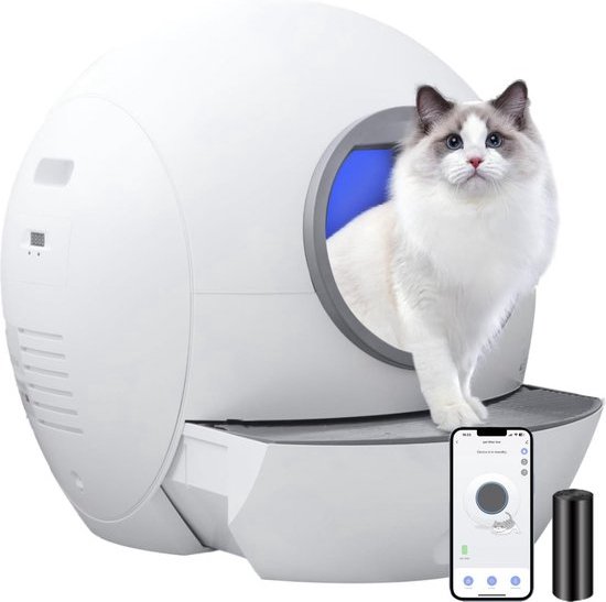 HoneyGuaridan WiFi 5G/2,4G Automatische kattenvoerdispenser, kattenvoerdispenser met programmeerbare timer, verzegeld om de frisheid te houden