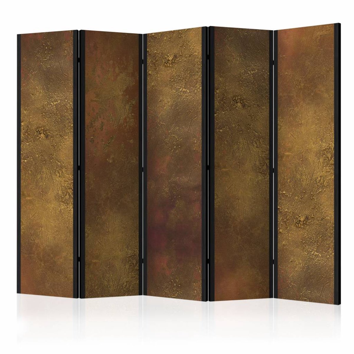 Vouwscherm / Kamerscherm - Gouden muur 225x172cm , gemonteerd geleverd, dubbelzijdig geprint