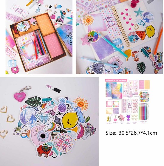 PATIFEED DIY Journal Kit voor meisjes, plakboek en dagboek benodigdheden set, meisjes dagboek kerst verjaardagscadeaus voor 8 9 10 11 12 13 14 jaar