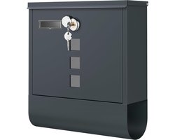 Wall Letterbox with Copper Lock Cylinder - Easy Installation and Newspaper Compartment - Anthracite GMB20AG