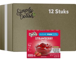 Simply Delish | Naturel Jelly Dessert | Aardbei | 12 stuks | 48 x 5 gram